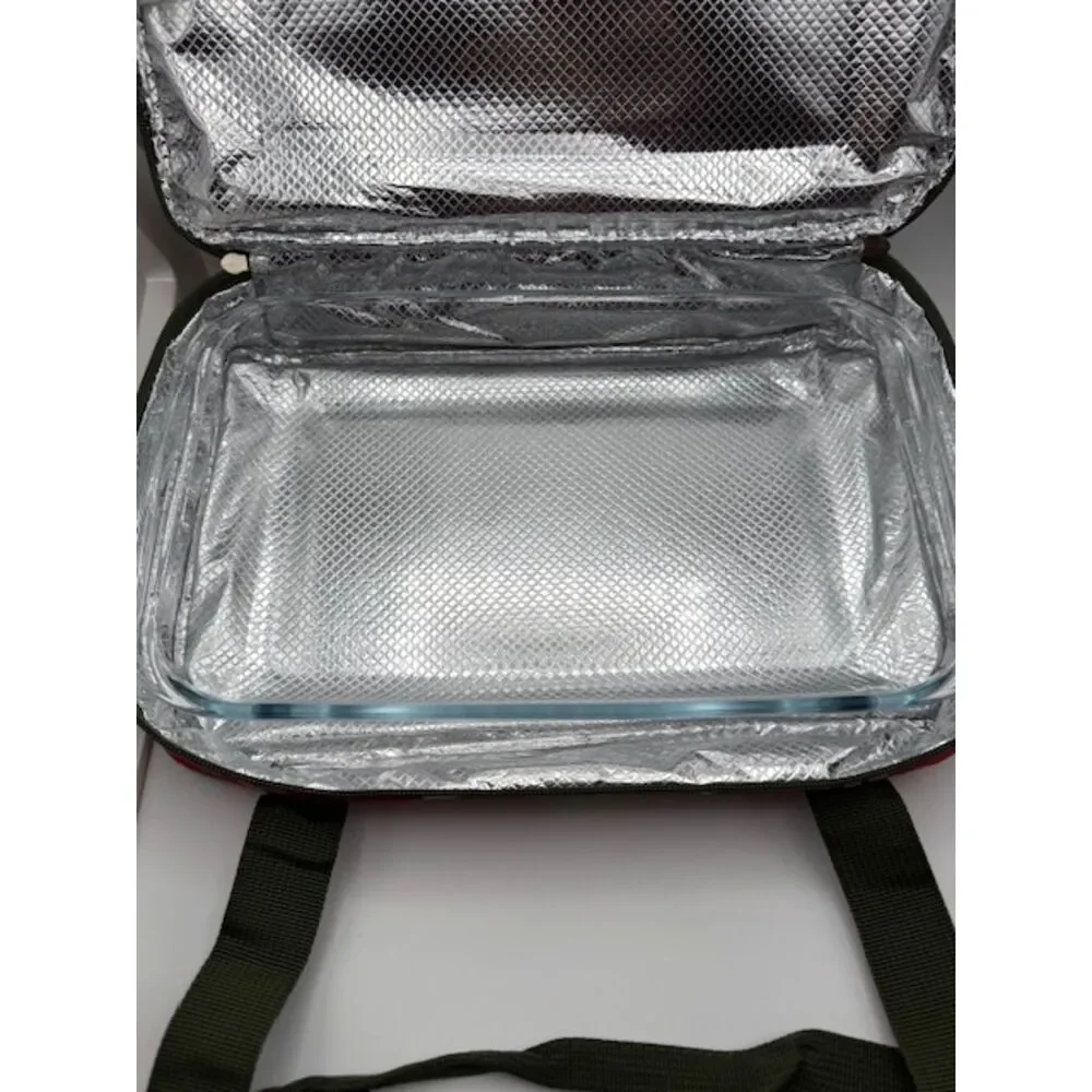 Joyland Bake & Take 3-PC Casserole Dish Holiday Insulated Dogs Bag 2.3QT READ
